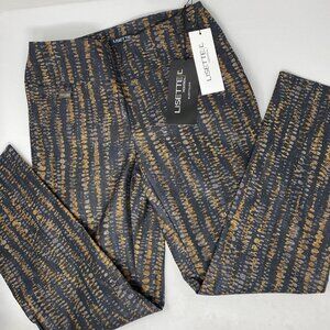 LISETTE L NWT Pull On Pants Black and Gold Pattern Size 0